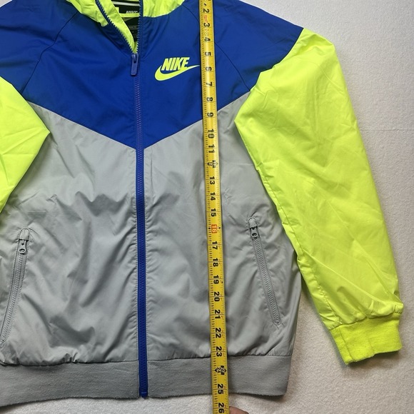 Vintage Nike Windbreaker Jacket XL Gray Blue Volt Just Do It Colorblock Hooded - Picture 13 of 15
